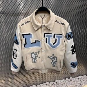 Louis Vuitton Cream and Blue Letterman Jacket